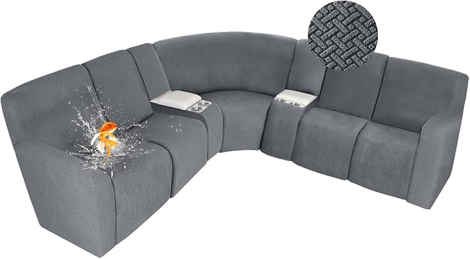 ALIECOM 100% Waterproof Recliner Sectional Couch Covers L Shape Stretch Corner by ALIECOM
