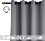 Yakamok Grey Room Darkening Curtains 84 inch Gray Sliding Door Drapes | 1 - Image 2