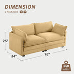 ROWHY 78'' Sectional 2 Seat Cloud Loveseat - Image 2