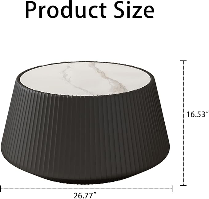 Modern Marble Nesting Coffee Table Set of 2, 26.77" Cup Shaped Coffee and End - Image 2