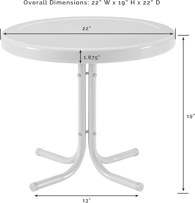 Crosley Furniture Griffith Weather Resistant Retro Metal Outdoor Side Table - Image 3
