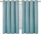 Blackout Curtains 66 x 54 Inch Long Stone Blue Curtains Set of 2 Panels Room - Image 2