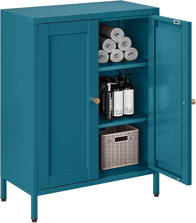 Bevivog Bathroom Floor Storage Cabinet, Metal Storage Sideboard by BevivogStylishCabinetsOrganizeYourSpace