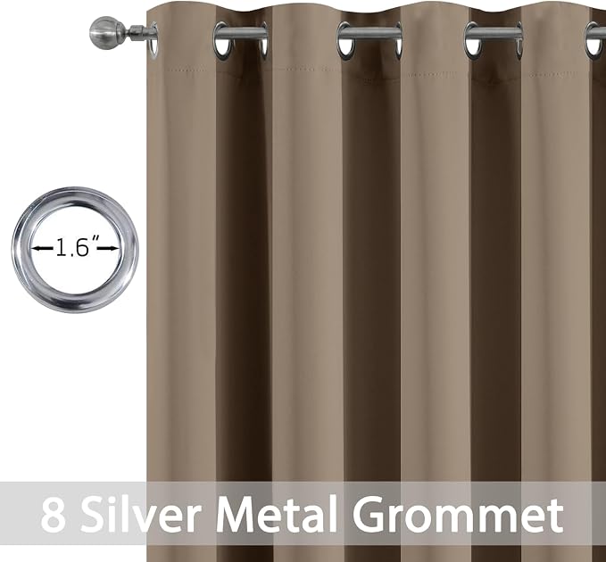 Yakamok Room Darkening Curtains 52x84 inch Length Khaki-Living Room | 2 panels - Image 2
