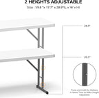 VINGLI 4 FT Narrow Folding Table, Home Work - Image 5