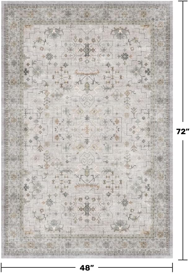 Washable Boho 4x6 Living Room Rug - Image 2