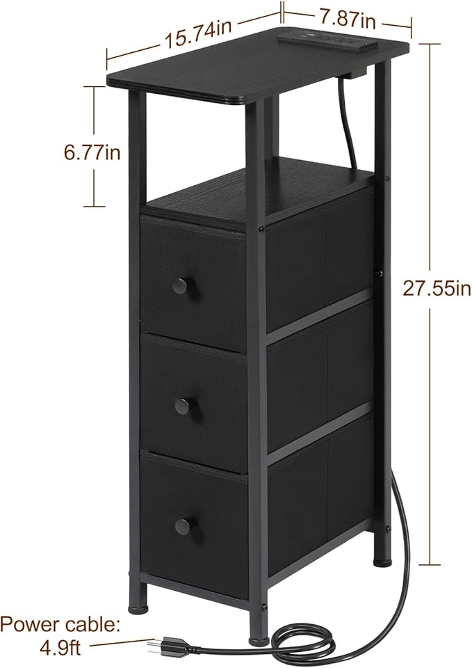 LOAKEKEL Narrow End Tables Living Room Set of 2 - Image 3