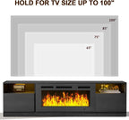 oneinmil 90” TV Stand with 50” Electric Fireplace, Large Modern Media - Image 7