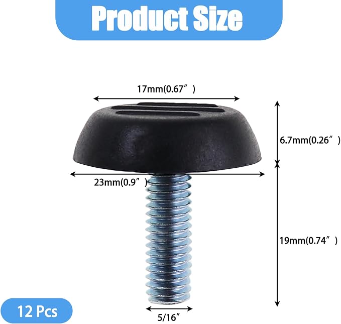 5/16-18 UNC Thread Adjustable Furniture Levelers Table Feet Screw in Threaded - Image 2