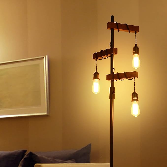 Dimmable Industrial Floor Lamp, Farmhouse Tree Floor Lamp, 68 Inch 3 Lights - Image 9