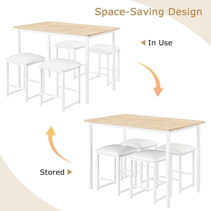VECELO Kitchen Table and Chairs - Image 5