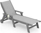 SERWALL Textilene Patio Chaise Lounge Chair, 5 Positions Adjustable Outdoor by SERWALL