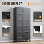 Yizosh Metal Pantry Cabinet, - Image 4