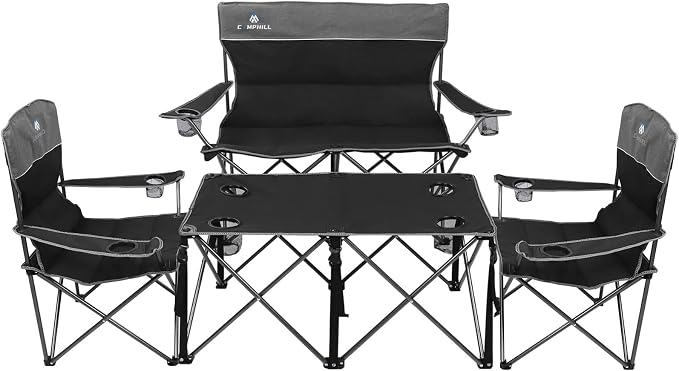 Camping Chair Set of 3, Outdoor Folding Camping Chairs by CAMPHILL