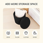 PINPLUS Ottoman with Stroage Round Boucle Ottoman and Tray Sherpa Removable - Image 5
