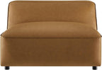 Modway Auren Vegan Leather Modular Armless Chair in Camel - Image 8