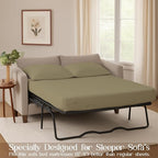 Sleeper Sofa Bed Sheet, 100% Cotton 400 Thread Count, 4 Piece Set, Deep Pocket - Image 3