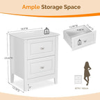 VINGLI 18.9" W White Nightstand Set of 2 - Image 2