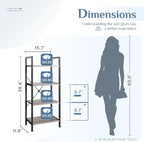 DUMOS 4 Tiers Open Bookshelf, Classic Freestanding Tall Display Shelf, Sturdy - Image 3