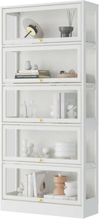 Display Cabinet with Acrylic Glass Doors, 5-Tiers Curio Cabinet with LED - Image 9