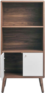 Modway EEI-6230-WAL-WHI Transmit Display Cabinet Bookshelf, Walnut White - Image 4
