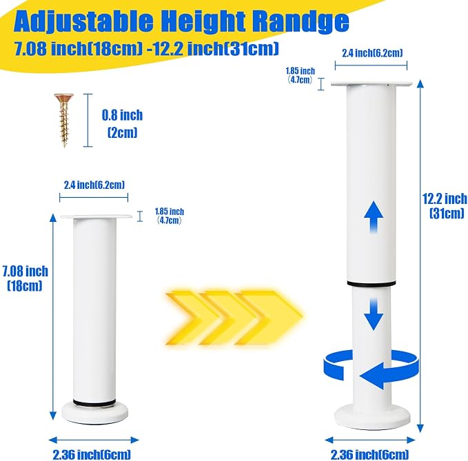 4 PCS Adjustable Height Bed Support Legs - Image 2