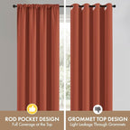 MIULEE 4 Panels Set Burnt Orange Blackout Curtains 63 Inch Length Bedroom | - Image 7
