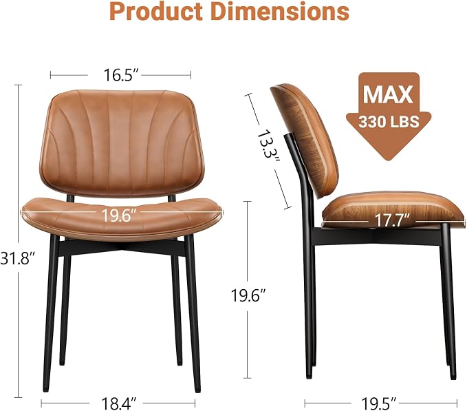 YaFiti Dining Chairs Set of 6, Dining Room and Kitchen Chairs, Mid Century - Image 2
