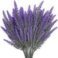 CATTREE Artificial Lavender for Decoration, Fake Flowers Flocked Plants Plastic Faux Flower Bundles Outdoor Indoor Wedding Bouquet Kitchen Table Centerpieces Arrangements DIY Decor - Purple 5 Pack by CATTREE