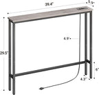 ELYKEN 5.9" Narrow Console Sofa Table - Image 3