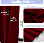 Simplebrand Ava Red Short 36 Inches Blackout Curtain 2 Panels Set, Half Window - Image 3