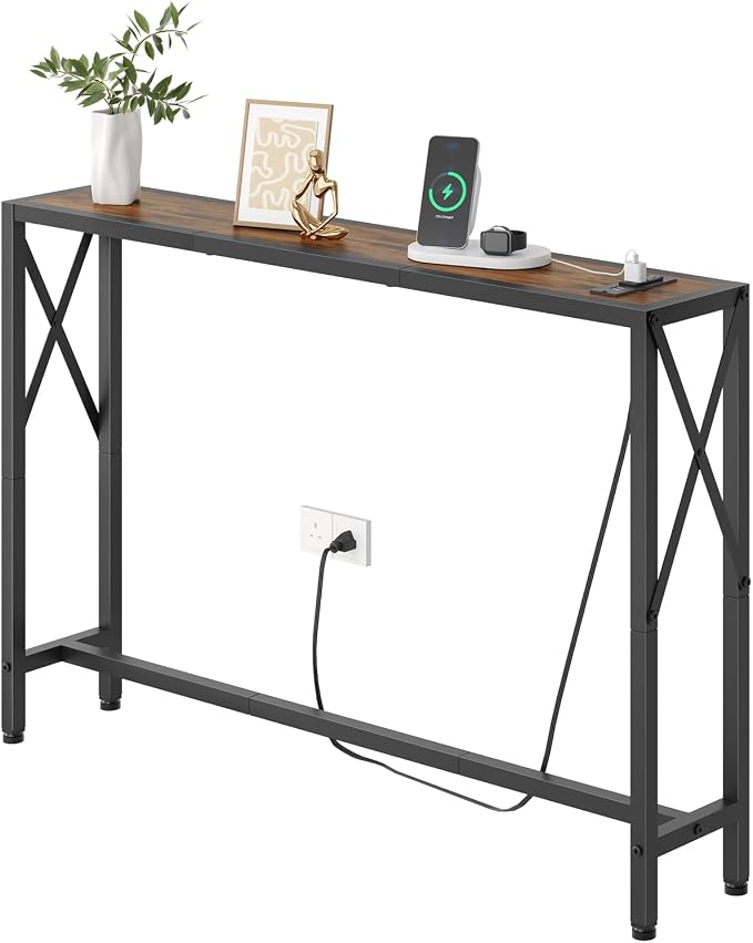 Gewudraw 41.8" Console Table, Narrow Behind The Couch Table by Gewudraw