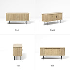 47''W Natural Storage Cabinet, Media Console, Tambour TV Stand; Sliding Door - Image 3