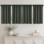 MIULEE Set of 4 Dark Mallard 45 Inch Short Blackout Kitchen Window Curtains | by MIULEE