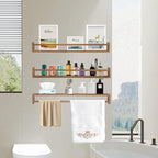 AZSKY Light Walnut Nursery Book Shelves 36 in Floating Wall Mounted Bookshelf - Image 7