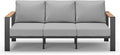 Aluminum Outdoor Patio Furniture 3 Seats, All-Weather Outdoor Patio Sofa by ComfCove