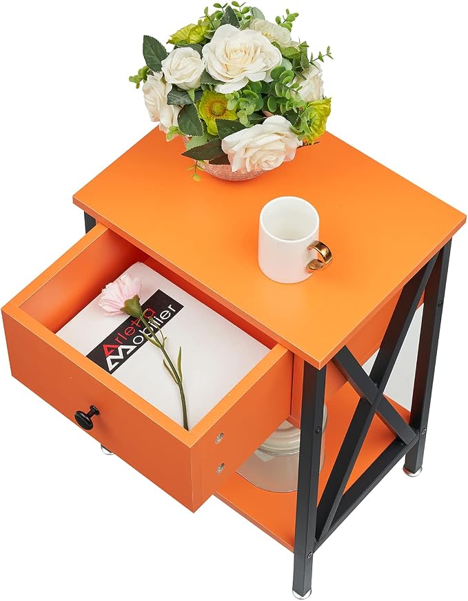 VECELO Nightstands Set of 2, Modern Bedside End Tables, Night Stands - Image 7