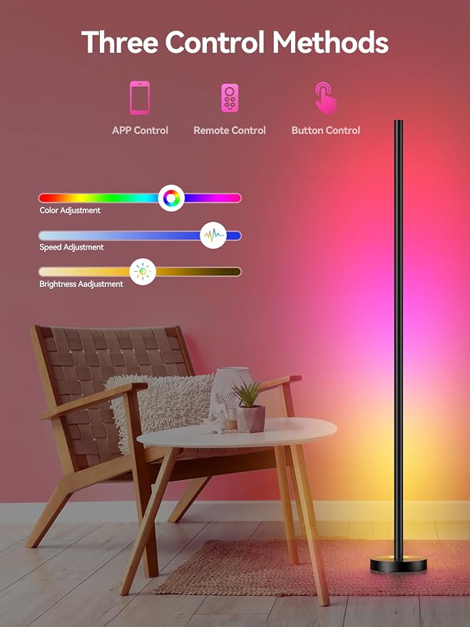 OIYN Smart RGBICW LED Corner Floor Lamp - Image 3