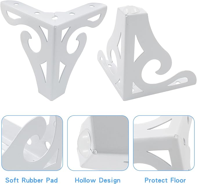 Piutouyar 4 Inch/10cm Hollow Out Furniture Legs Set of 4, Modern Triangle Couch - Image 4