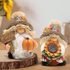 Hodao Fall Decorations for Home - Thanksgiving Gnome Figurines with Sunflower and Pumpkin, Resin Harvest Autumn Decor, Rustic Holiday Accent, for Family, Friends and Housewarming - Image 6