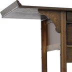 Bamboo MDF Altar Table with 2 Drawers and Storage Shelf, Retro Asian Design - Image 8