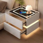 Smart Nightstand with Wireless Charging, LED Nightstand, Night Table Bedside by QHRAY