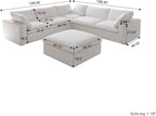JACH V Shape Cloud Couches for Living Room, Modular Convertible Sectional Sofa - Image 2