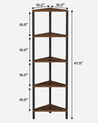 TUTOTAK Corner Shelf, 5-Tier Corner Bookshelf - Image 2