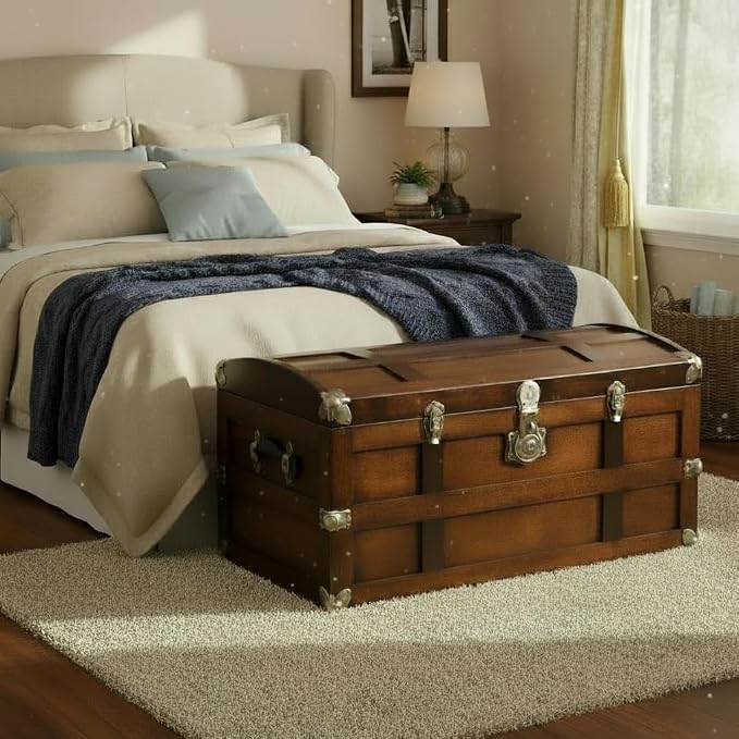 Steamer Trunk Hope Chest for Blankets, Amish Hand-Crafted in USA Maple - Image 4