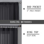 Tollpiz Sheer Curtains Living Room Linen Textured Curtain Sheers Light - Image 5