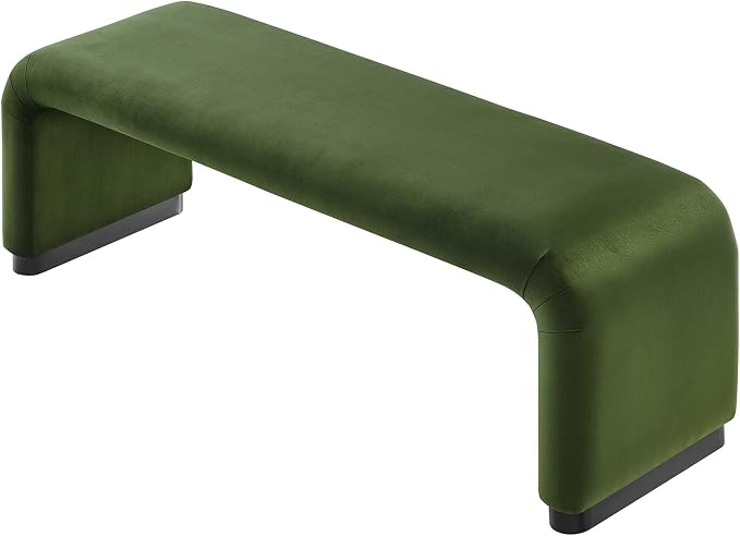 Modway EEI-6734-BLK-MOS Koda Performance Velvet Waterfall Long Bench - Image 7
