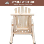 Outvita Wooden Rocking Chair, Fir Log Adirondack Rocker, Outdoor Wood Accent - Image 7