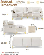 Karl home 99.6" Sectional Sofa, U-Shaped Chenille Upholstered Couch - Image 2