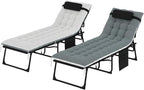 Outsunny Chaise Lounge Chair Outdoor Set of 2, 5-Position Adjustable Outdoor by Outsunny